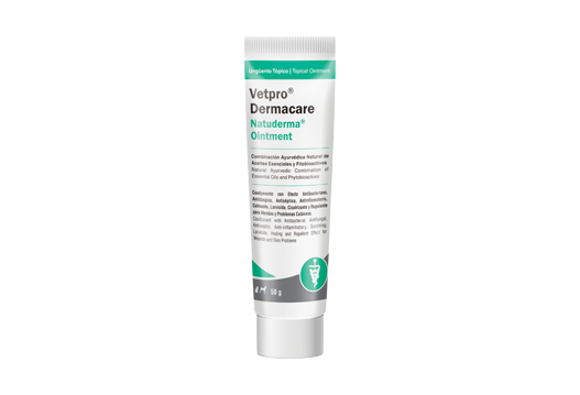 Vetpro® Dermacare Natuderma® Ointment combinación ayurvédica natural de aceites esenciales y fitobioactivos 